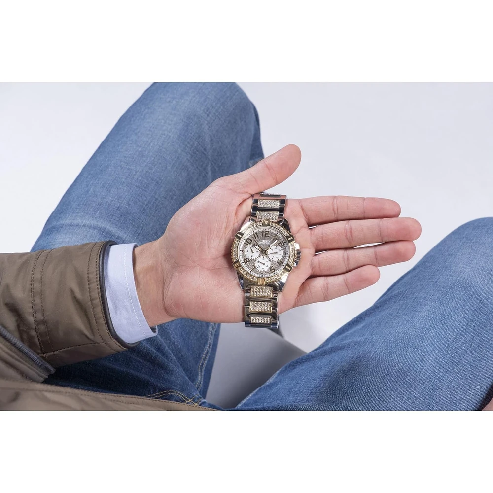 GUESS Men's Quartz Stainless Steel Casual Watch, Color:Two Tone (Model: U0799G4) - Image 2