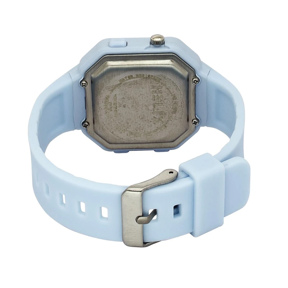 Helix by Timex Ana Digital Watch for Man with Grey Octogonal Dial & Blue Silicone Strap Band Water Resistant Men's Wrist Watches - TWESK6603T - Image 3
