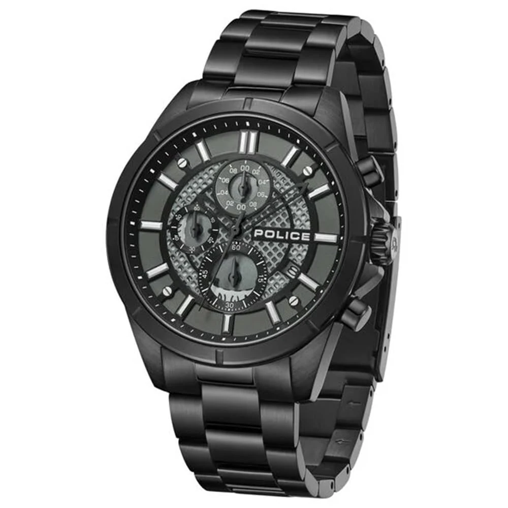 Police Black Dial Chronograph Stainless Steel Strap Watch for Men - Image 2