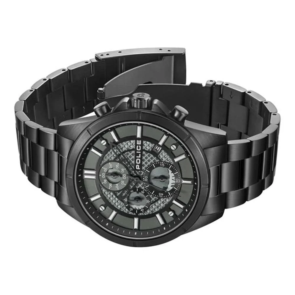 Police Black Dial Chronograph Stainless Steel Strap Watch for Men - Image 3