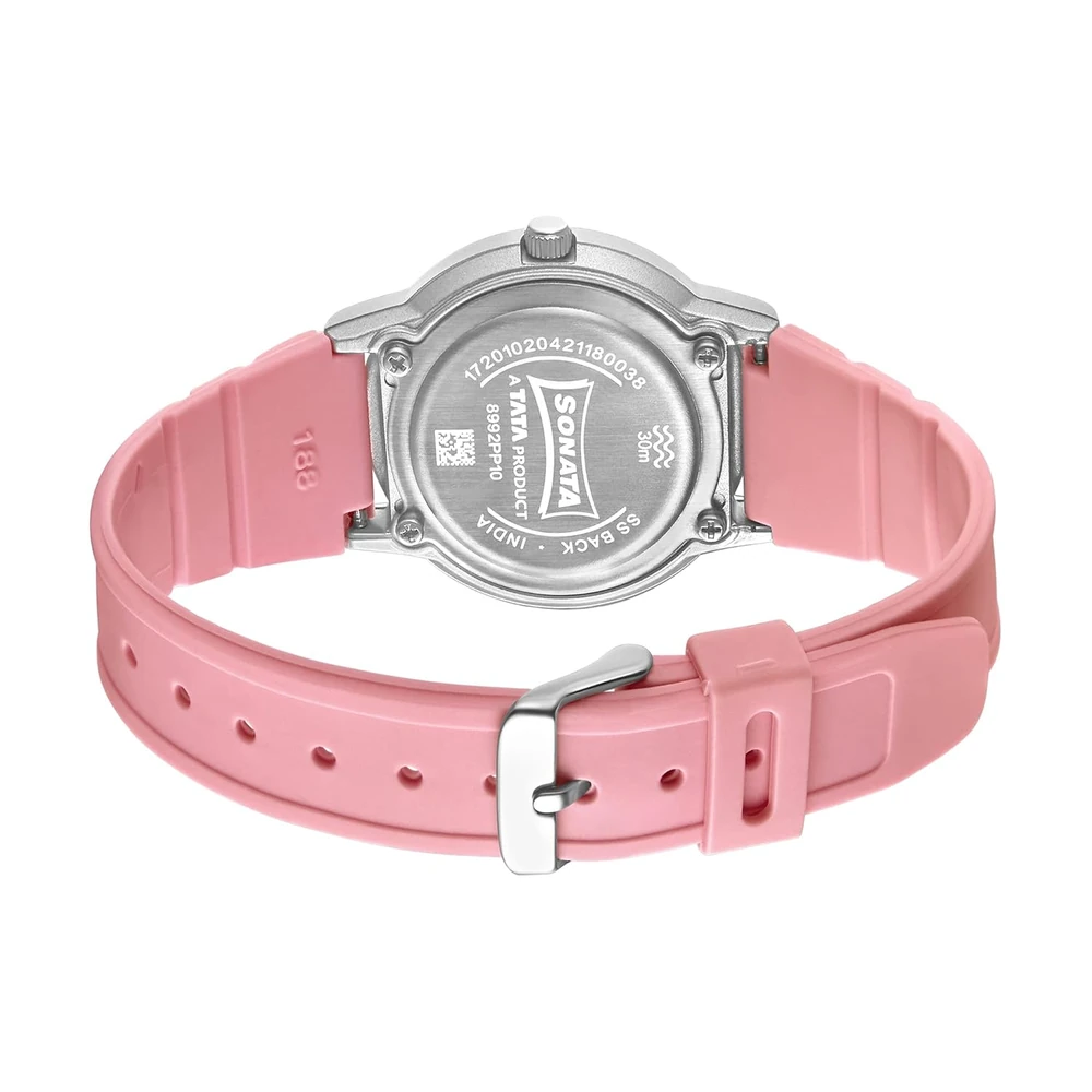 Sonata Play Quartz Analog Pink Dial Pink Plastic Strap Watch for Women - NT8992PP10W - Image 2