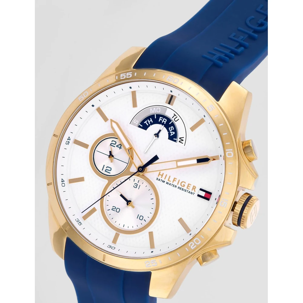 Tommy Hilfiger Quartz Multifunction White Dial Silicone Strap Watch for Men-NETH1791353 - Image 3