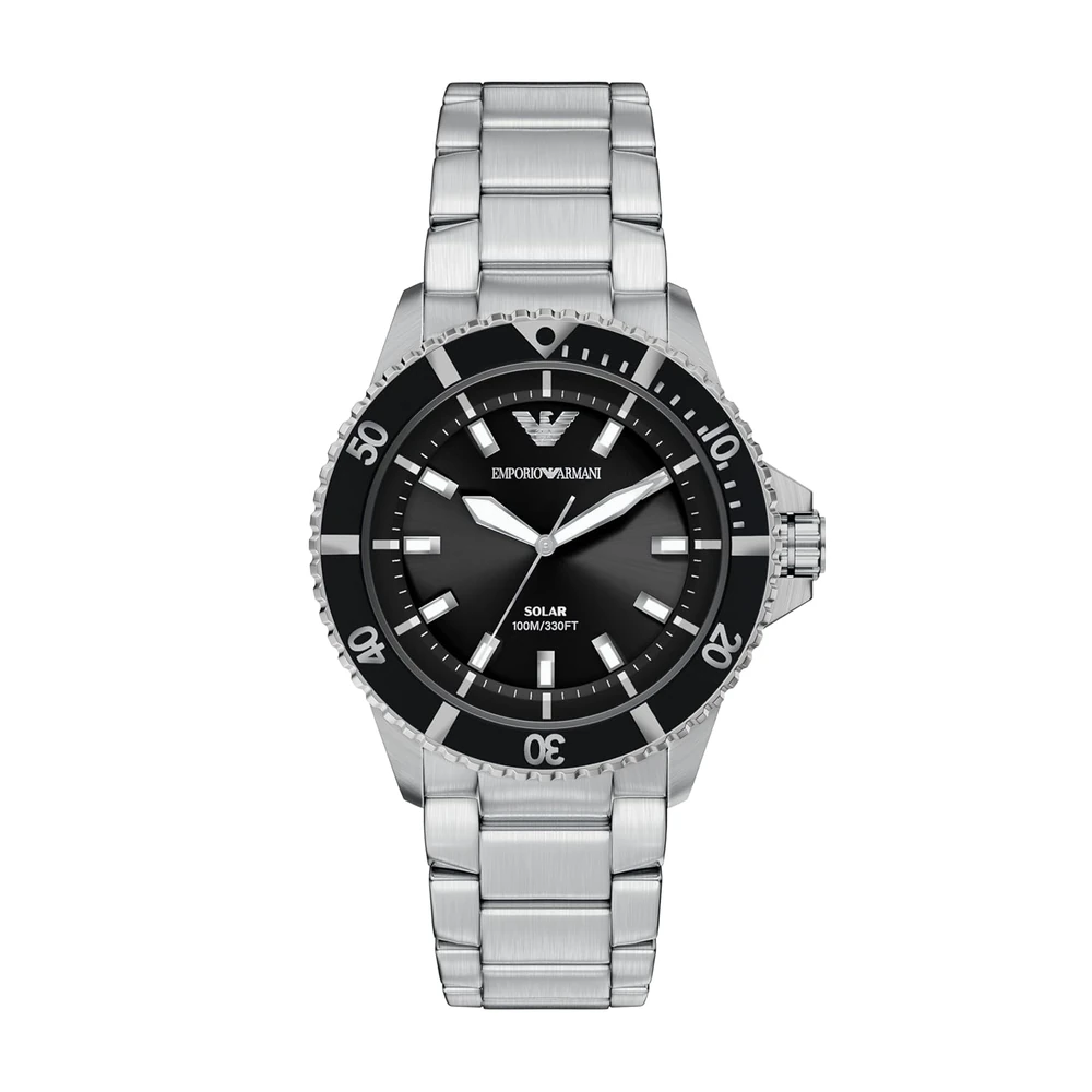 Emporio Armani Silver Light Powered Stainless Steel Watch AR11787