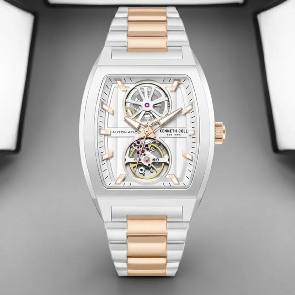 Kenneth Cole Automatic Analog Silver Dial Two Tone Stainless Steel Strap Watch for Men - KCWGY0058804MNW - Image 2