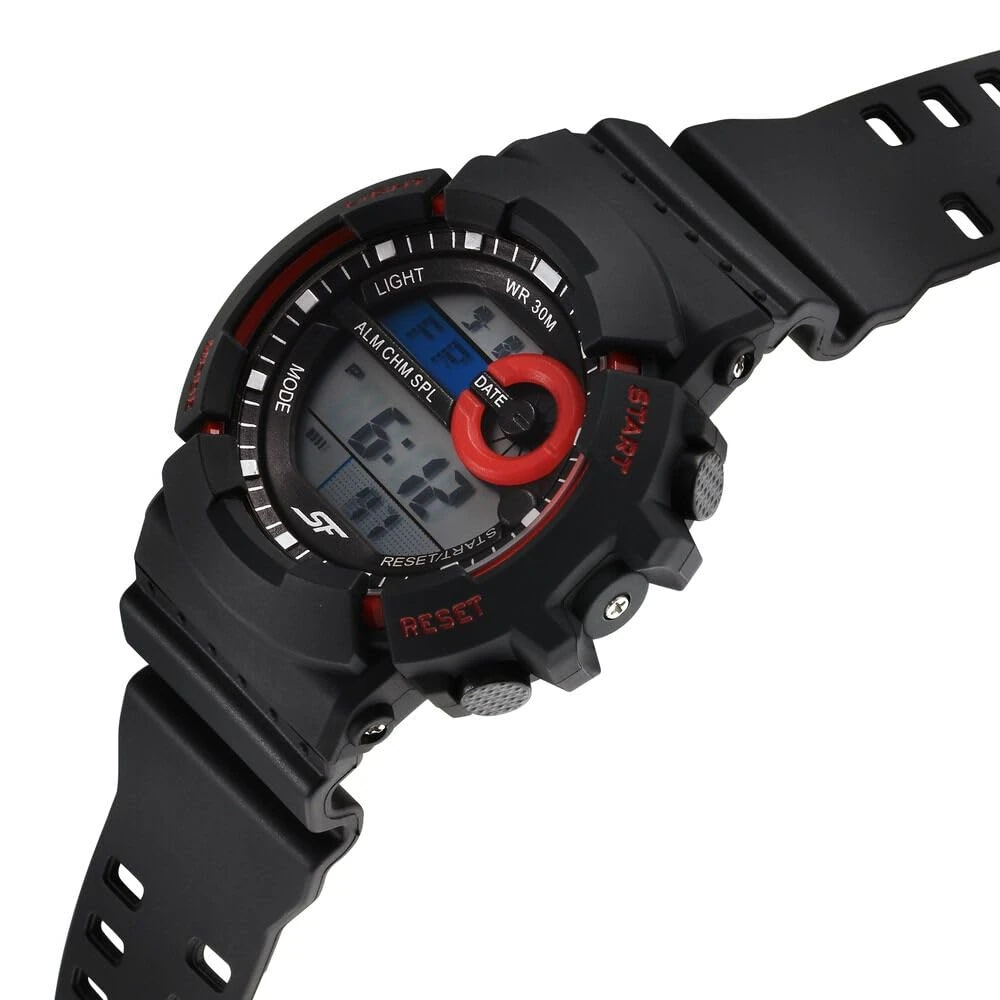 SF Sporty Digital Black Dial Polyurethane Strap Watch for Men-77130PP02W/NT77130PP02W - Image 3