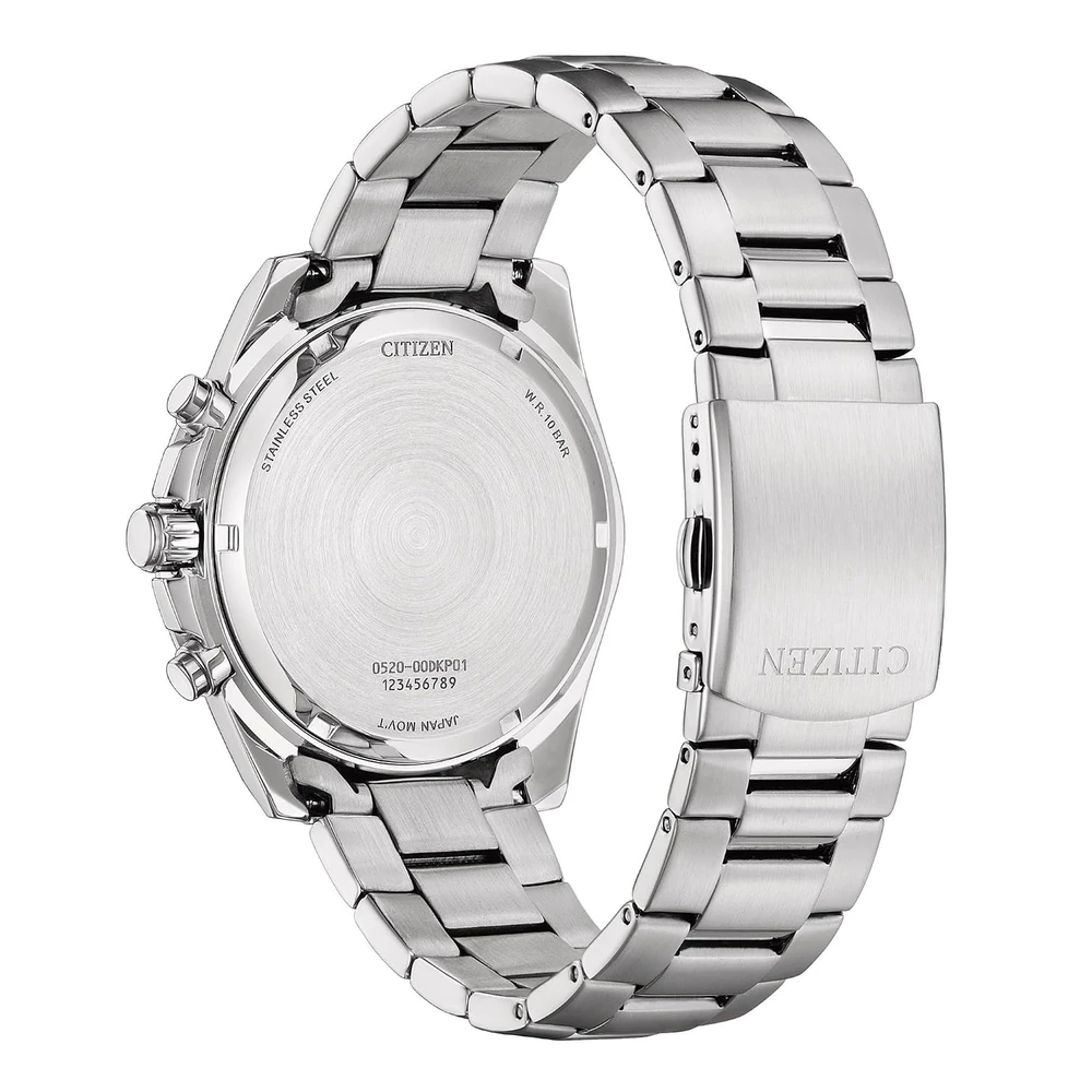 Citizen AN8230-59E Quartz Chronograph Men's Watch – Black Dial, Stainless Steel Bracelet, 100M Water Resistant - Image 3