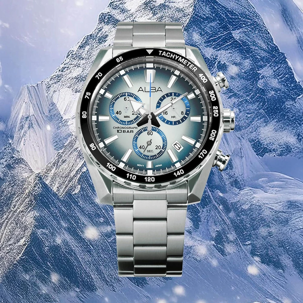Alba AX7011X1 Columbia Blue Dial Chronograph Watch, Men's Sporty Timepiece - Image 2