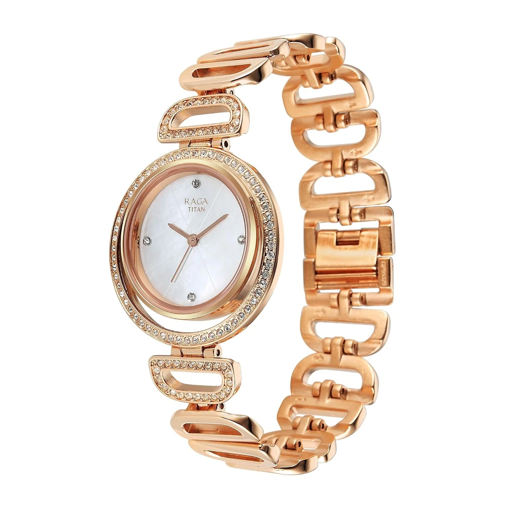 Titan Raga Glimmers Quartz White Round Dial Women's Analog Watch - 95329WM01F - Image 3