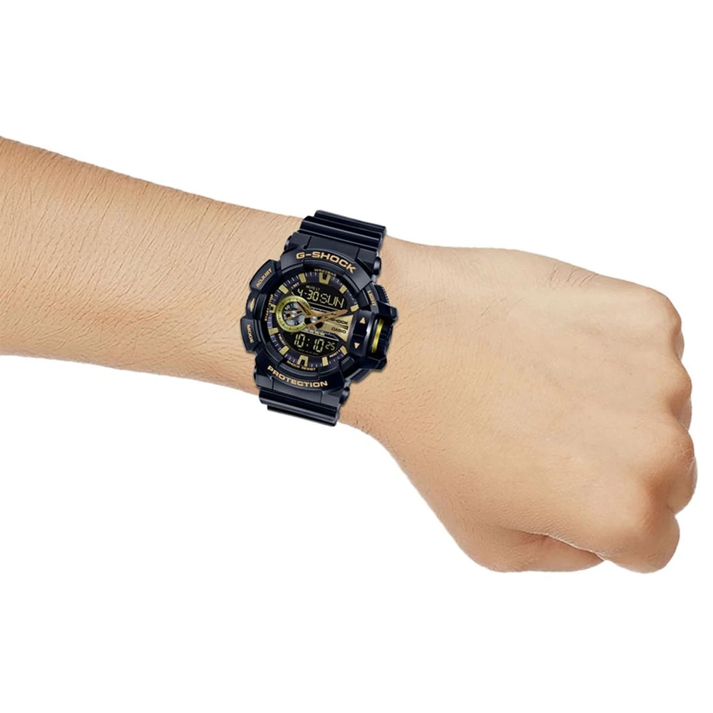 Casio G-Shock GA-400GB-1A9DR Analog-Digital Gold Dial Men Watch Black Resin Strap (G651) - Image 3
