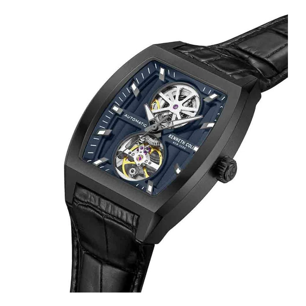 Kenneth Cole Blue Dial Automatic Leather Strap Watch for Men - Image 3