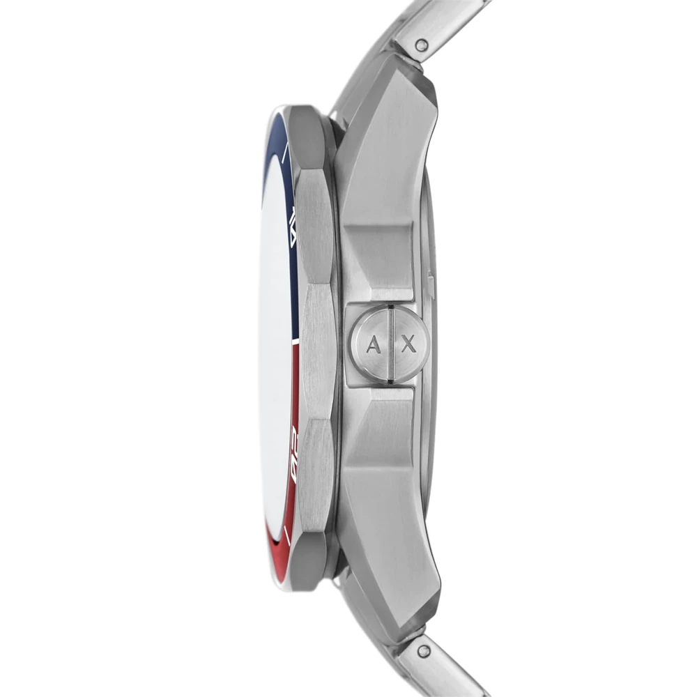 Armani Exchange Stainless Steel Analog Black Dial Men Watch-Ax1955, Silver Band - Image 2