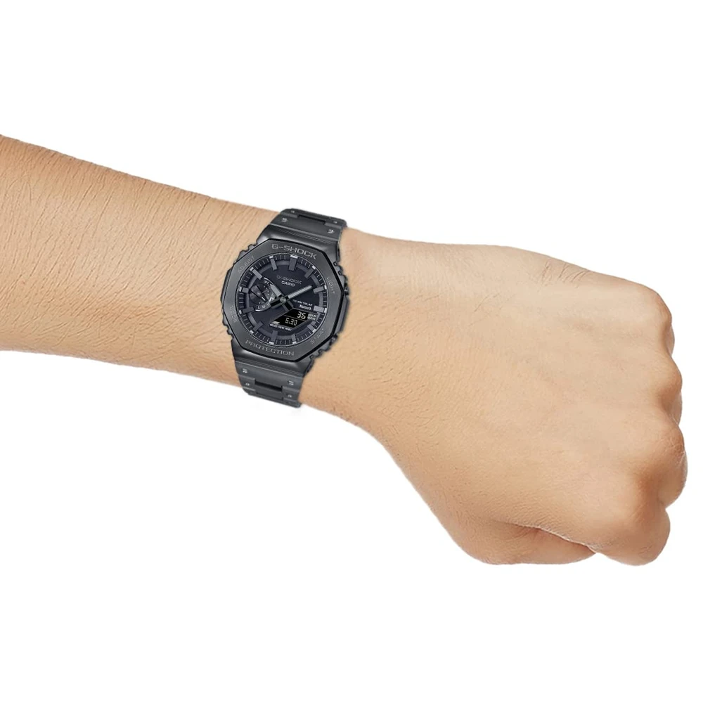 Casio G-Shock GM-B2100BD-1ADR Black IP Black Analog-Digital Dial Black IP Stainless Steel Solid Band Men's Watch Tough Solar Bluetooth G1271 - Image 3