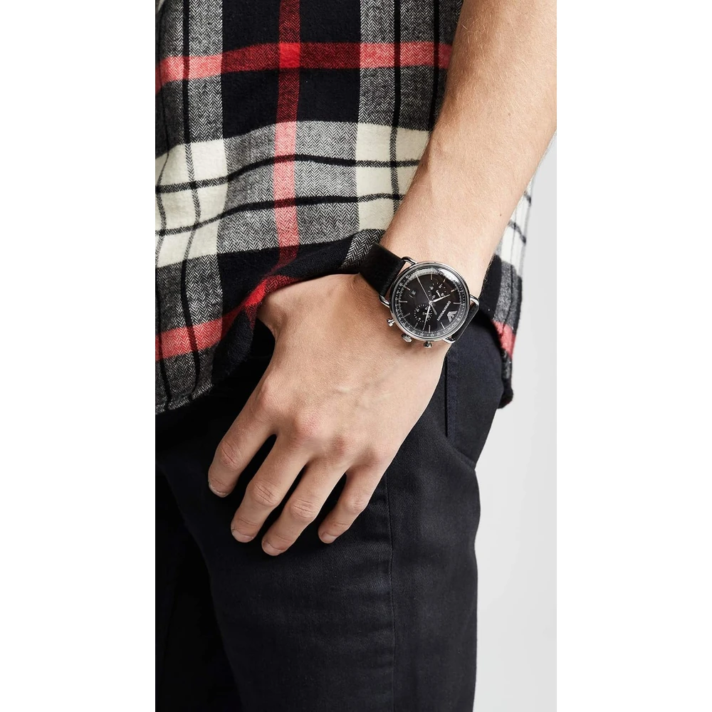Emporio Armani Aviator Analog Black Dial Men's Watch - AR11143 - Image 3