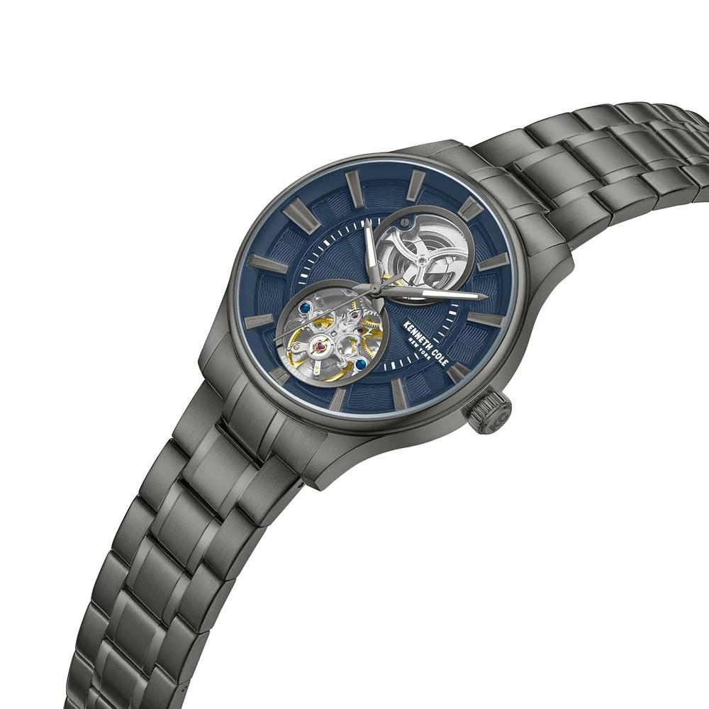 Kenneth Cole Automatic Blue Dial Grey Stainless Steel Strap Watch for Men - KCWGY0049803MN - Image 2
