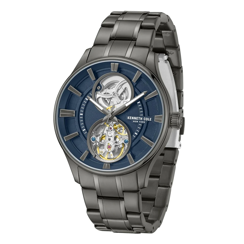 Kenneth Cole Automatic Blue Dial Grey Stainless Steel Strap Watch for Men - KCWGY0049803MN - Image 3