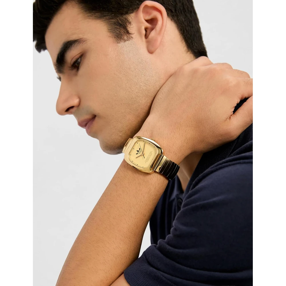 Adidas Originals Retro Wave One Unisex Gold-Tone 37 mm Dial Analog Watch - AOSY24024 - Image 2