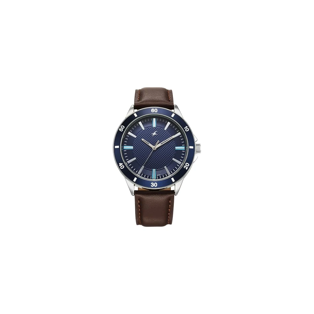 Fastrack Stunners X Special Edition Quartz Blue Dial Leather Analog Watch for Men - Image 2