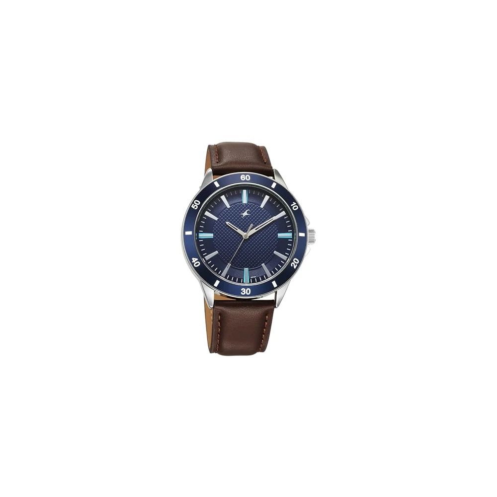 Fastrack Stunners X Special Edition Quartz Blue Dial Leather Analog Watch for Men - Image 3