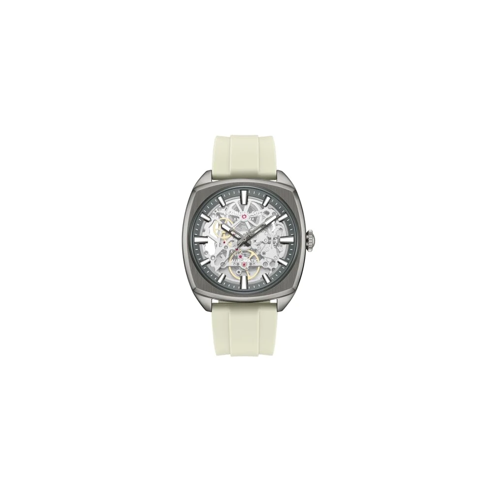 Kenneth Cole Automatic with Gun Dial White Silicon Strap Watch for Men - KCWGZ0099205MN - Image 2