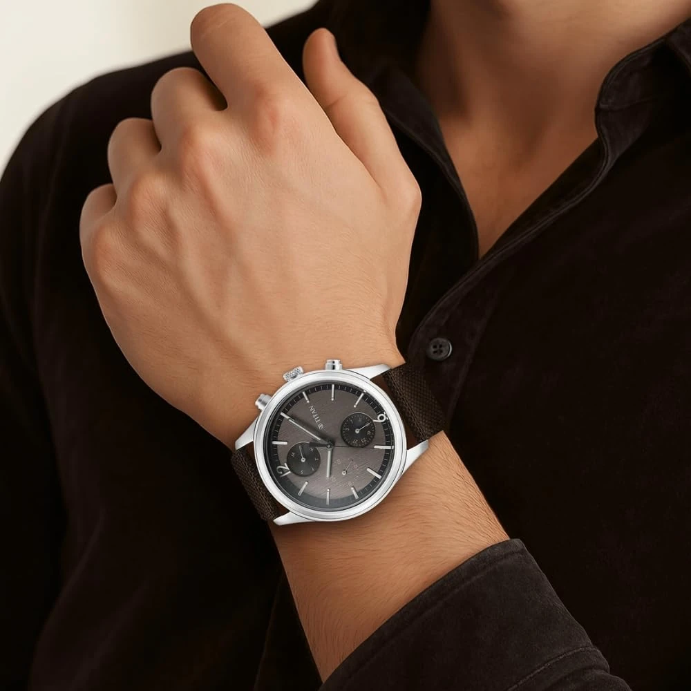 Titan Wrist with Quartz Multifunction Brown Dial Brown Leather Strap Watch for Men - NT1805SL12 - Image 3