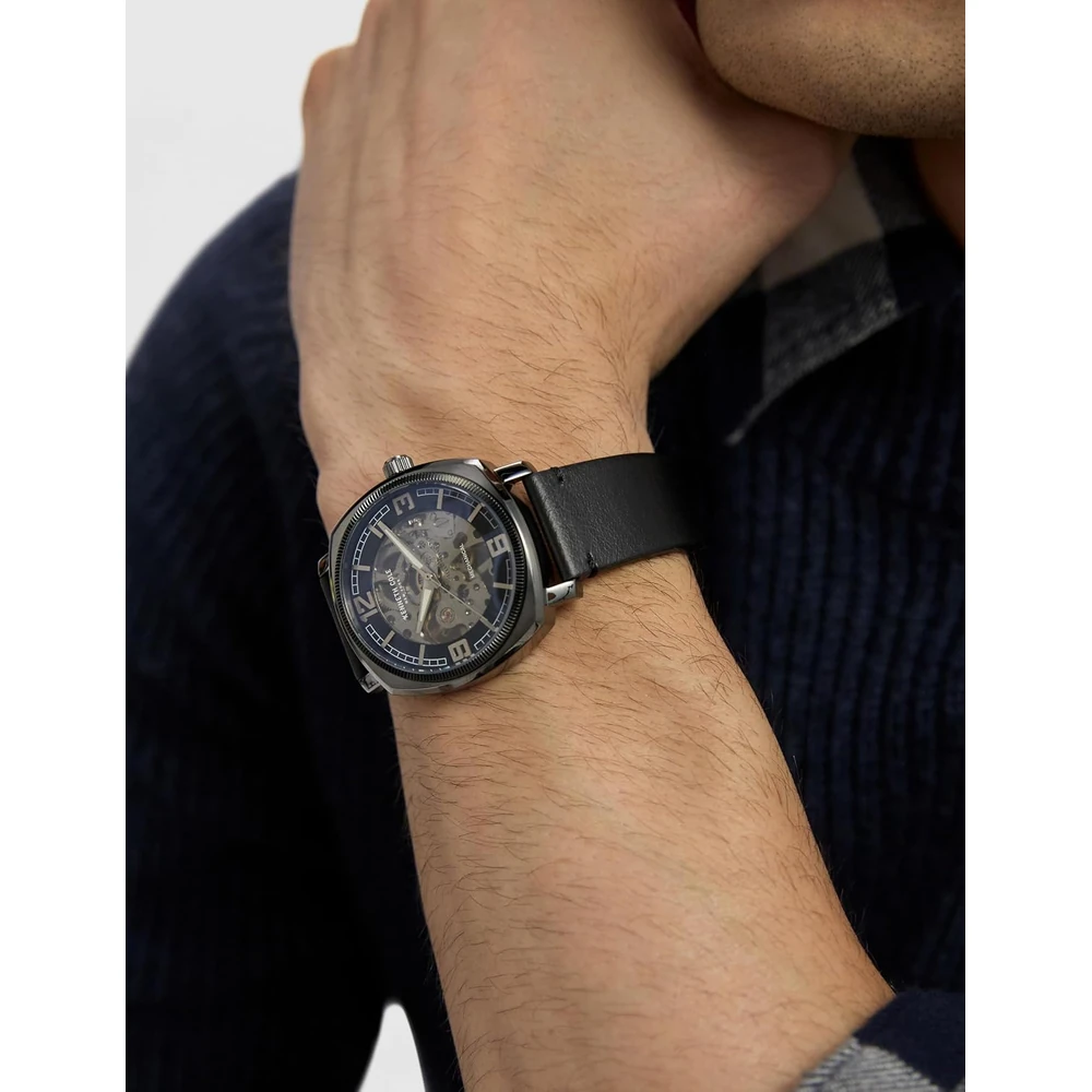 Kenneth Cole Analog Black Dial Men's Casual Leather Watch - Image 2