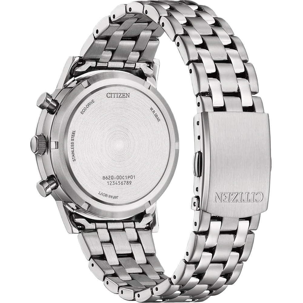 Citizen CA4630-53E Chronograph Eco-Drive Men's Watch – Stainless Steel Case & Band, Black Dial - Image 2