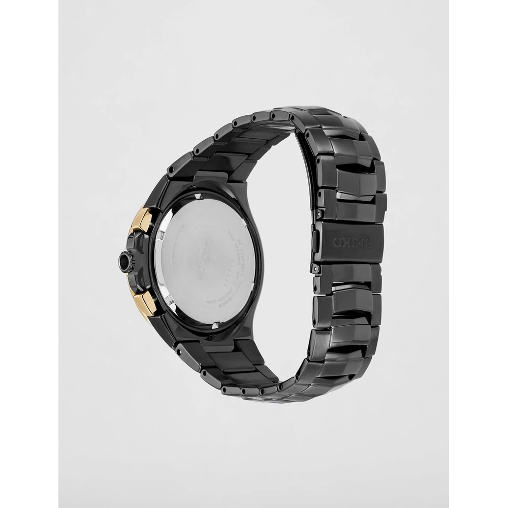 Seiko Analog Black Dial Men's Watch-SSC573P1 Stainless Steel, Black Strap - Image 3