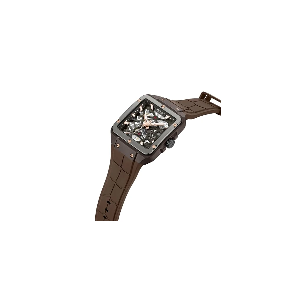 Kenneth Cole Automatic Drop 2 Automatic Analog with Brown Dial Brown Silicone Strap Watch for Men - KCWGZ0065402MN - Image 3