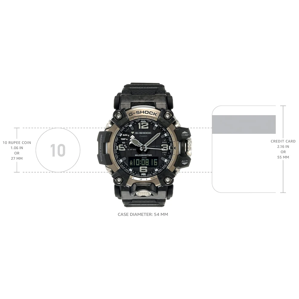 Casio G-Shock GWG-2000-1A1DR Gray IP Black Analog-Digital Dial Black Resin Strap Men's Watch Mud Resistant Barometer Altimeter G1175 - Image 3