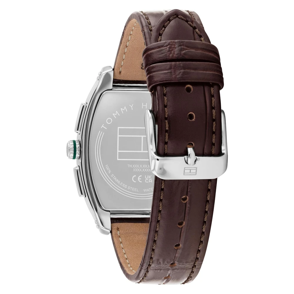 Tommy Hilfiger Th-Oxford with Green Dial Brown Leather Strap Watch for Men - TH1710762 - Image 3