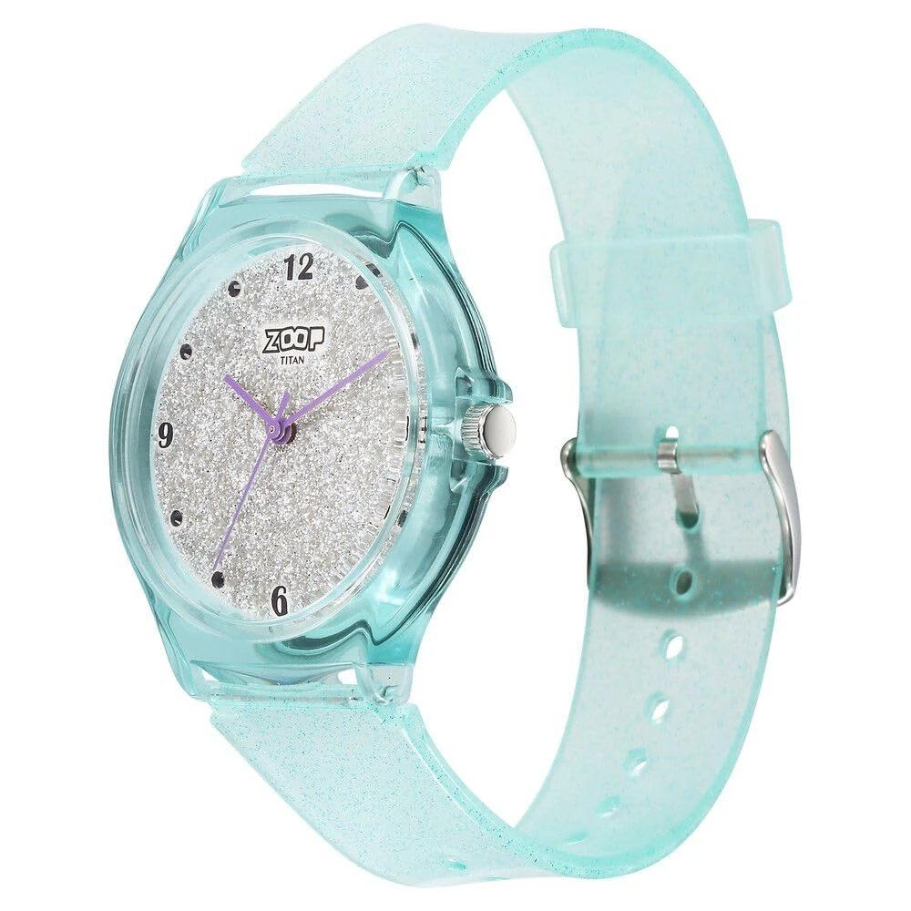 Zoop Glitter Analog Watch with Grey Dial & Green Strap for Girls Kids, from House of Titan - 26030PP02W - Image 3