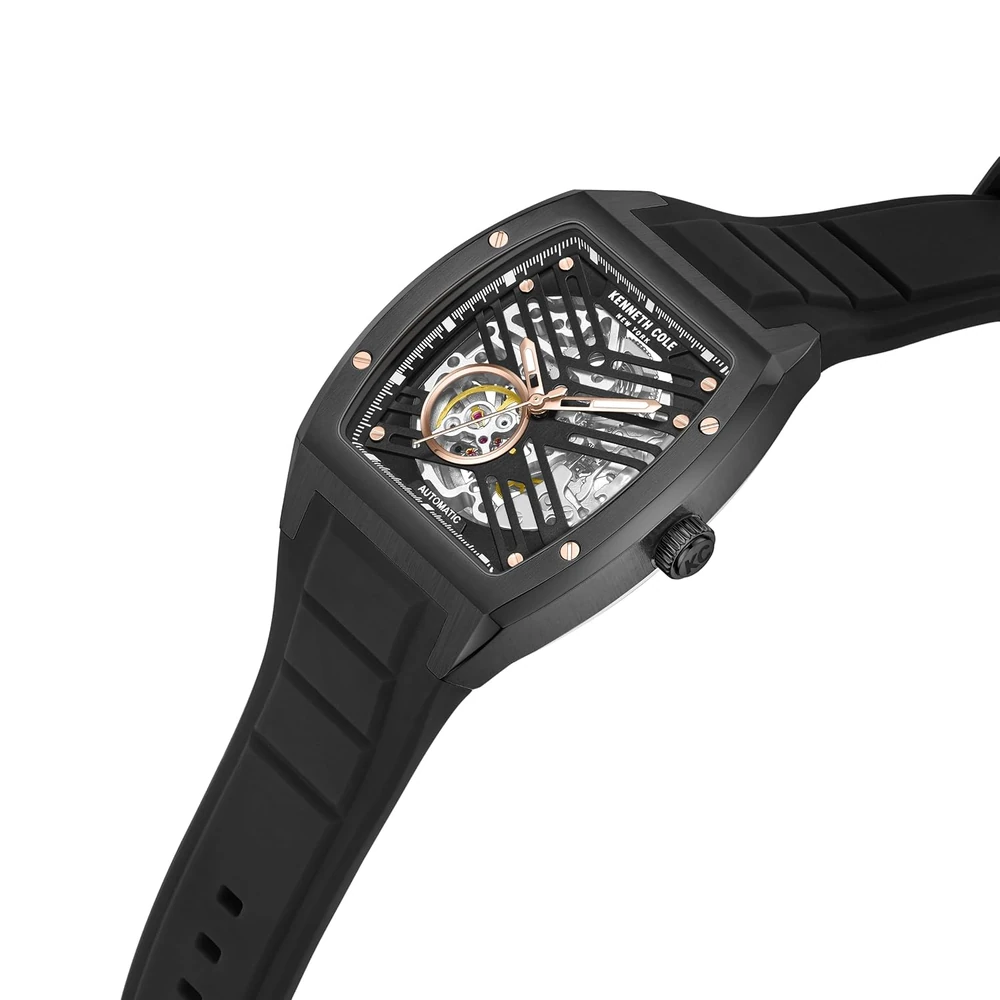 Kenneth Cole Automatic Black Dial Black Silicone Strap Watch for Men - KCWGZ0046103MN - Image 3