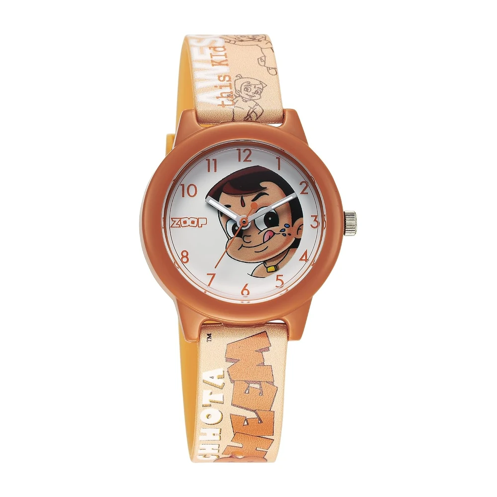 Zoop Chhota Bheem Analog Watch with White Dial & Brown Strap for Boys Girls Kids, from House of Titan - 16042PP03FW - Image 2