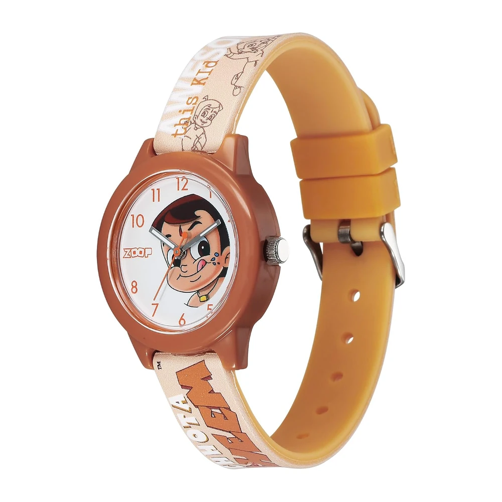Zoop Chhota Bheem Analog Watch with White Dial & Brown Strap for Boys Girls Kids, from House of Titan - 16042PP03FW - Image 3