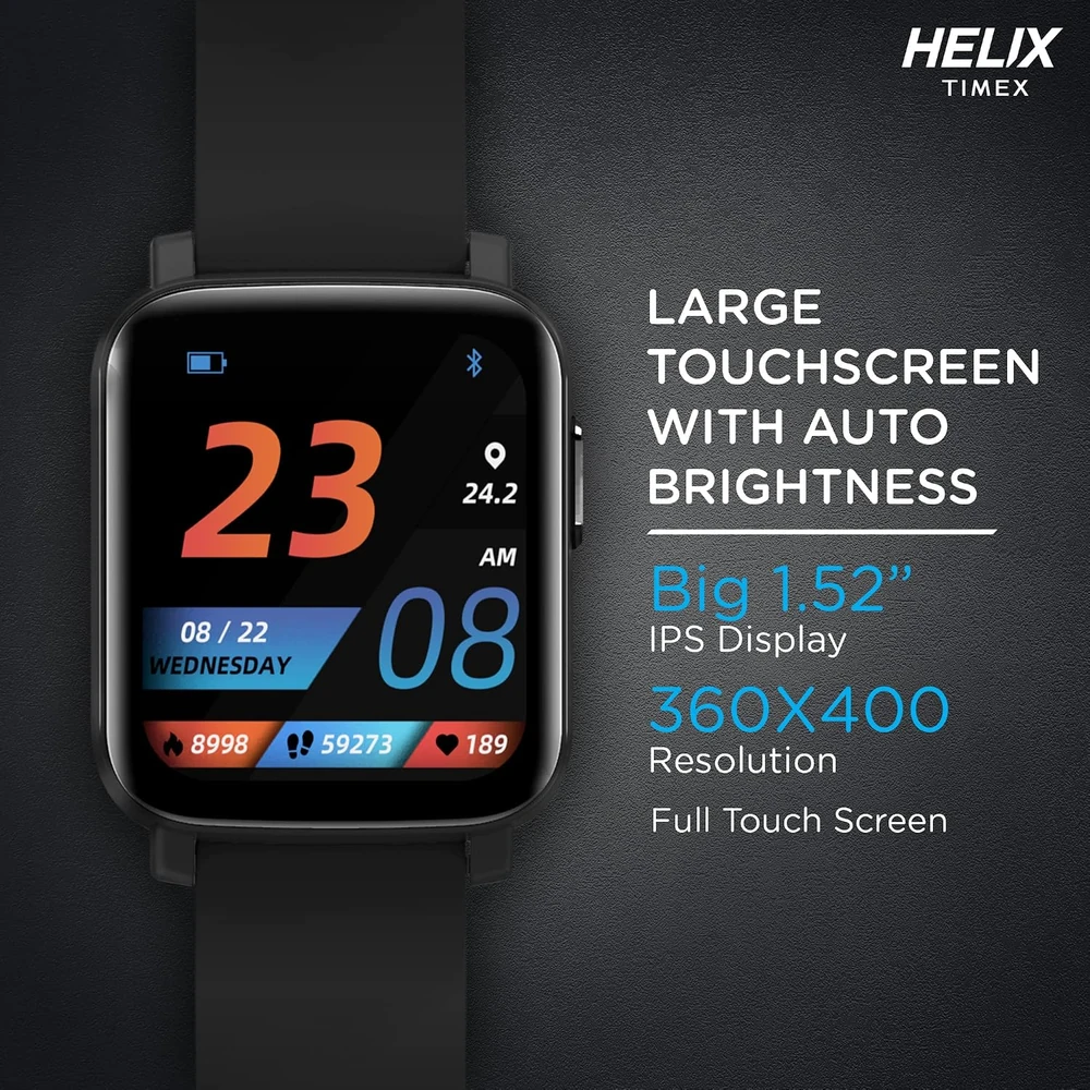 Helix METALFIT 2.0 smartwatch with Bluetooth Calling, 1.5" HD IPS Full-Touch Display, SPO2, Body Temperature & BP Measurement, 20 Sports Modes and Unlimited Watch Faces - Image 3