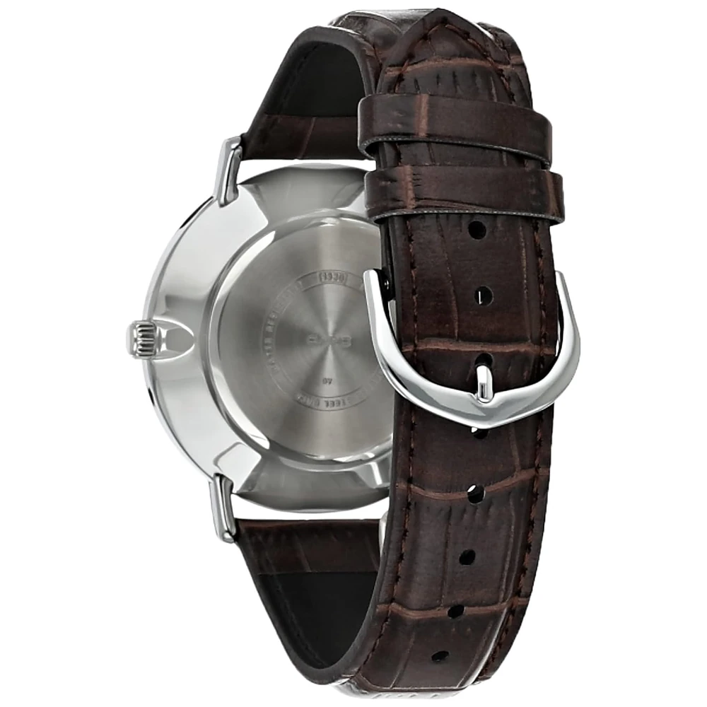 Casio MTP-VT01L-7B2 Men's Minimalistic Silver Dial Brown Leather Band Analog Watch - Image 2