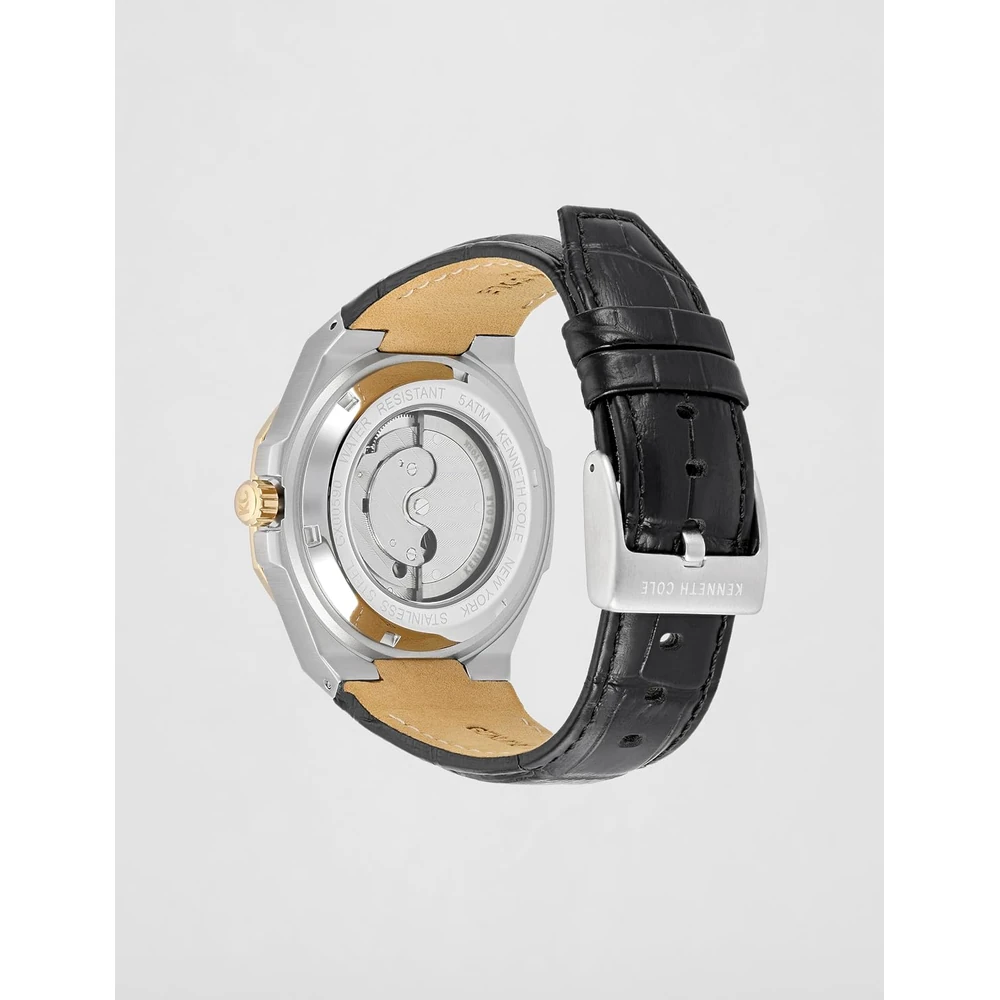 Kenneth Cole Green Dial Automatic Leather Strap Watch for Men - Image 3