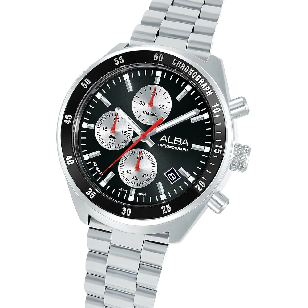 Alba Men's Active Quartz Black Patterned Dial Chronograph Watch - AM3A33X1 - Image 2