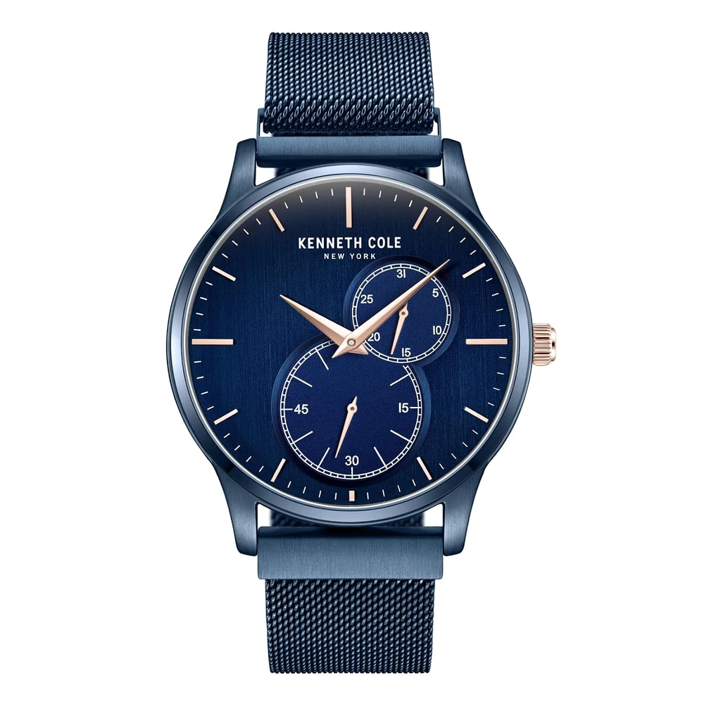Kenneth Cole Multifunction Blue Dial Stainless Steel Strap Watch for Men - Image 2