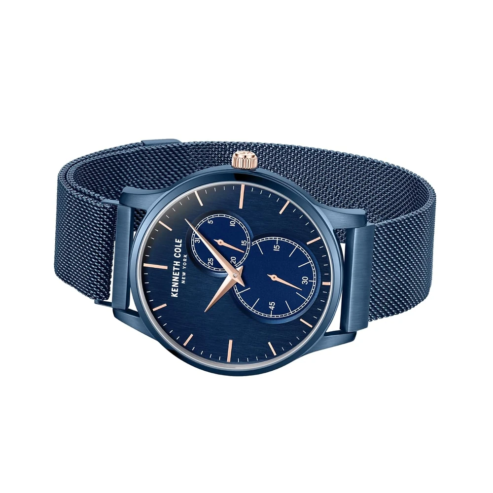 Kenneth Cole Multifunction Blue Dial Stainless Steel Strap Watch for Men - Image 3