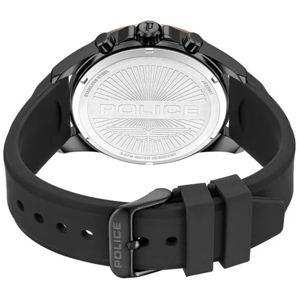 Police Quartz Black Round Dial Men's Analog Watch | Silicone Strap Material | Water Resistant Watch - PLPEWJQ2204110 - Image 3