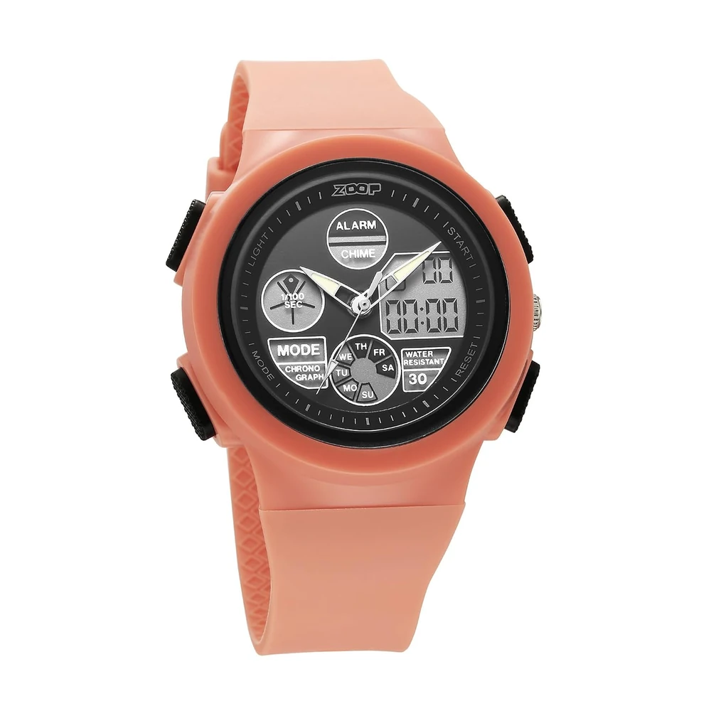 Zoop Analog Digital Watch with Black Dial & Pink Strap for Girls Kids, from House of Titan - 16040PP02W - Image 2