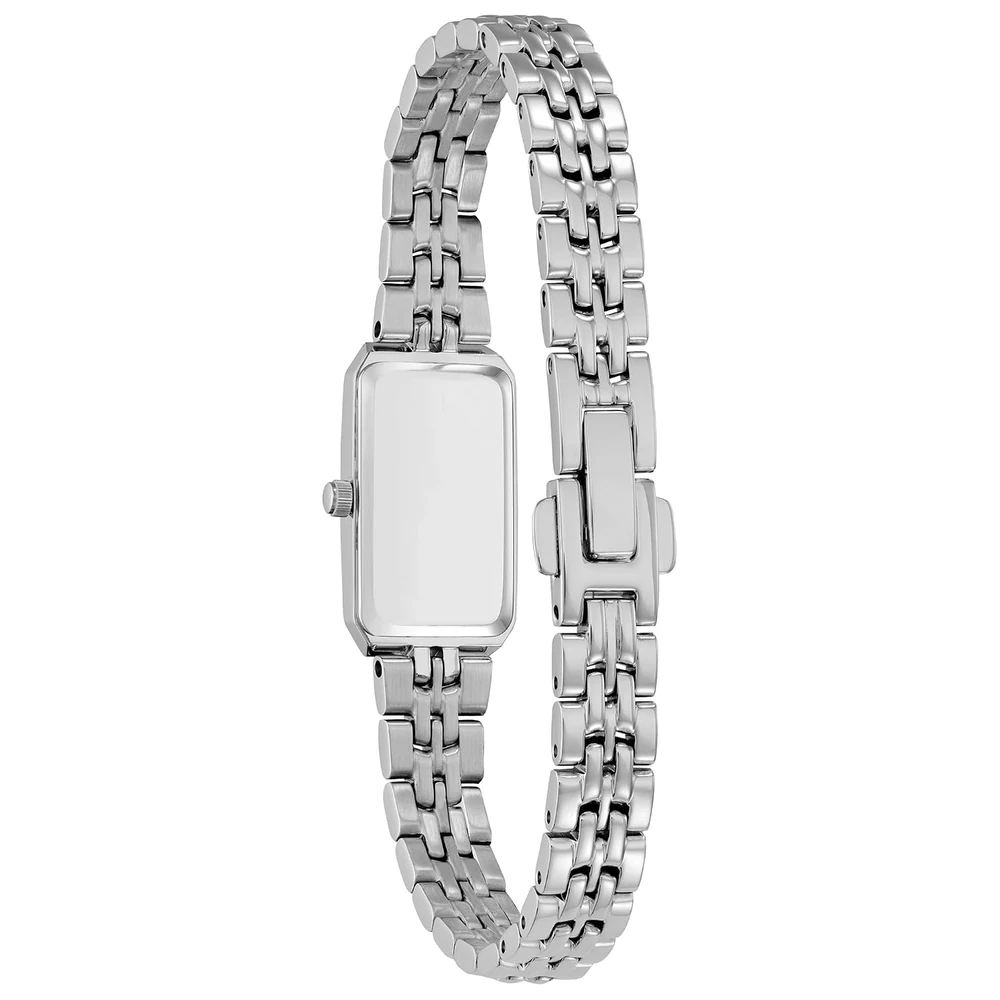 Citizen Ladies' Eco-Drive Classic Dress Corso Stainless Steel Rectangle Watch, 2-Hand, Jewelry Clasp - Image 3