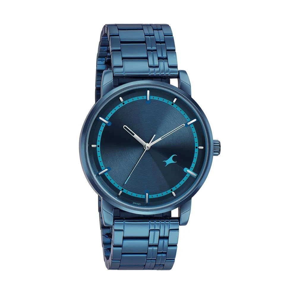 Fastrack Style Up Quartz Analog Blue Dial Blue Stainless Steel Strap Watch for Guys - 3278QM01 - Image 2