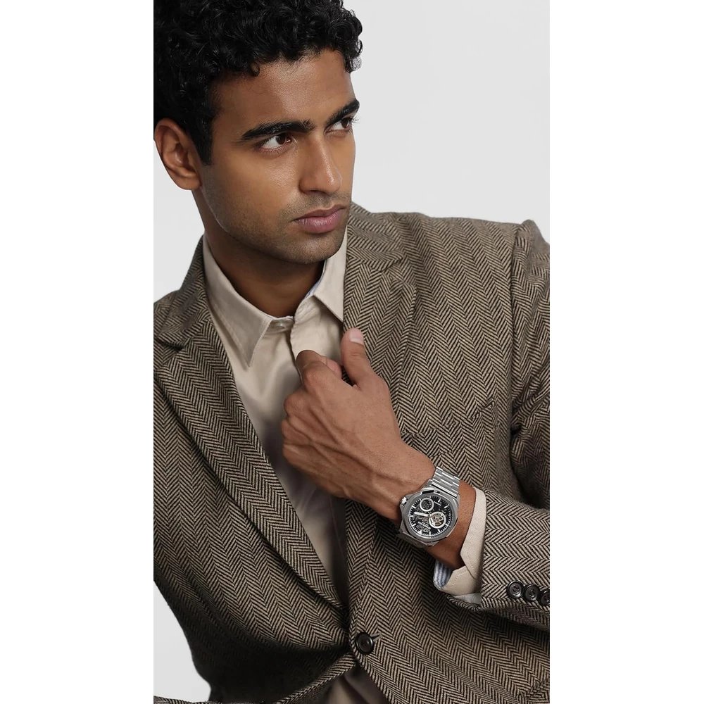 Kenneth Cole Automatic Blue Dial Silver Stainless Steel Strap Watch for Men - KCWGY0013602MN - Image 2