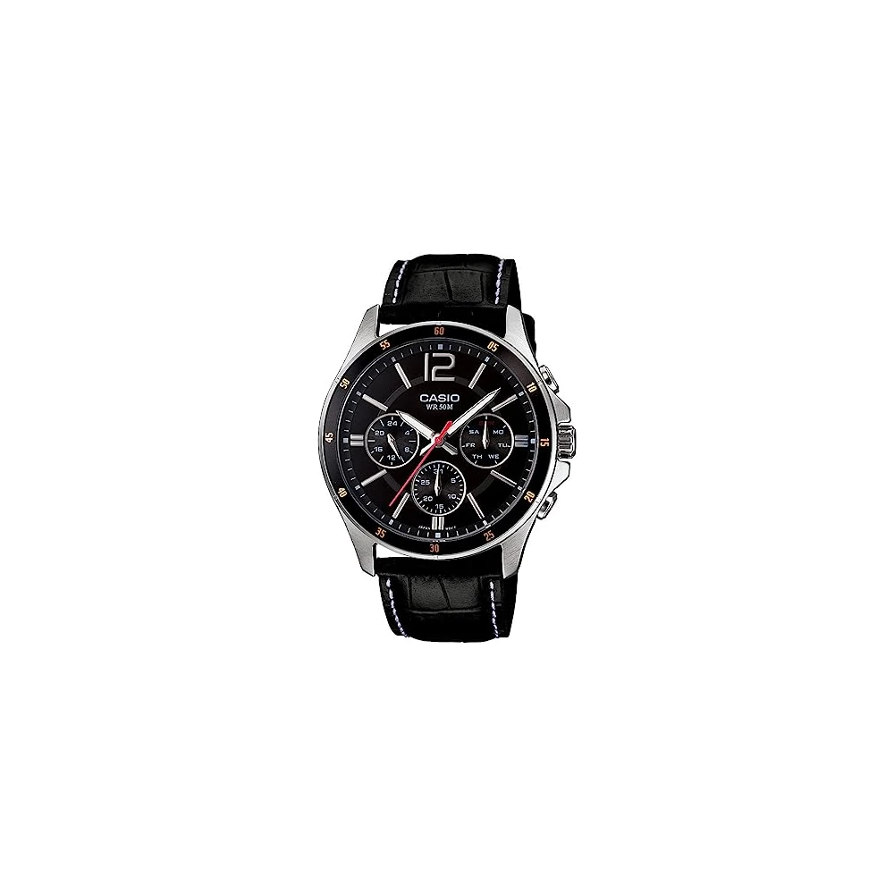 Casio Chronograph Black Dial Men's Watch - MTP-1374L-1AVDF (A834) - Image 2