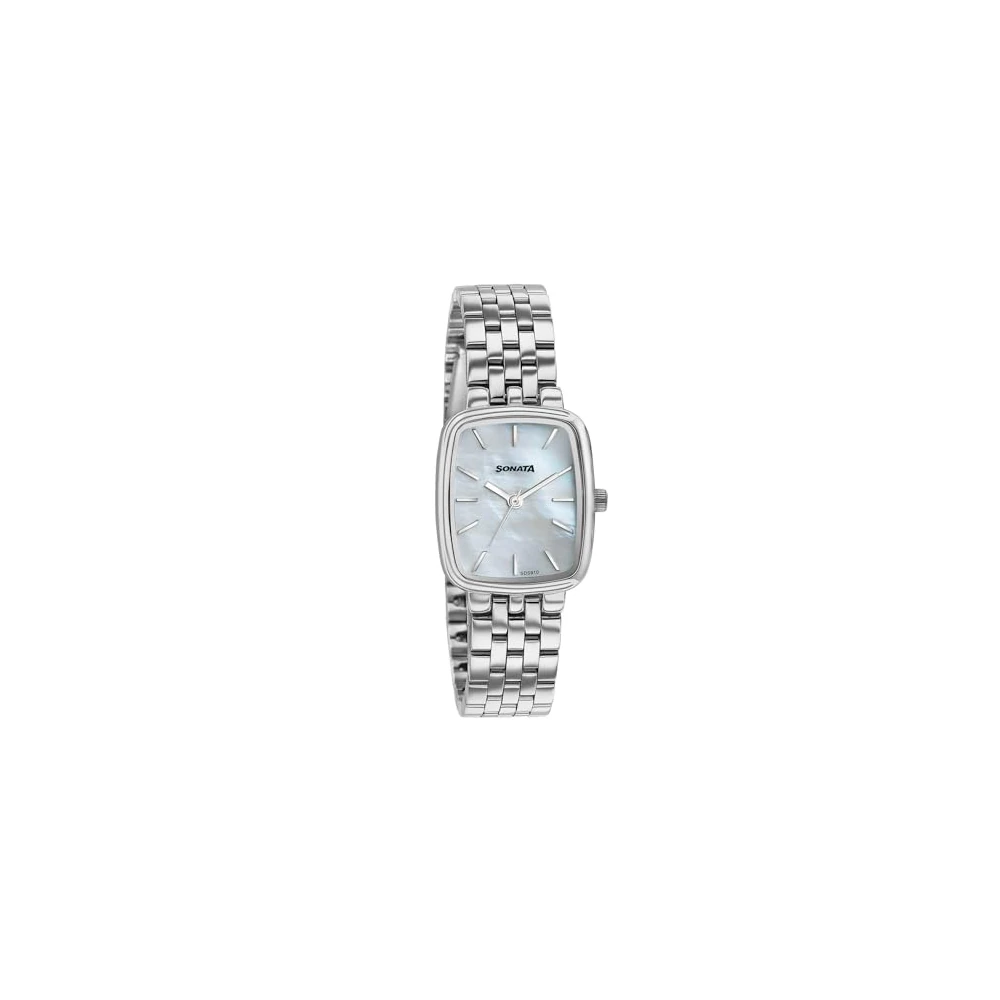 Sonata Festive 2.0 Quartz Analog with Mother of Pearl Dial Silver Sheet Metal Strap Watch for Women - 87108SM01 - Image 3