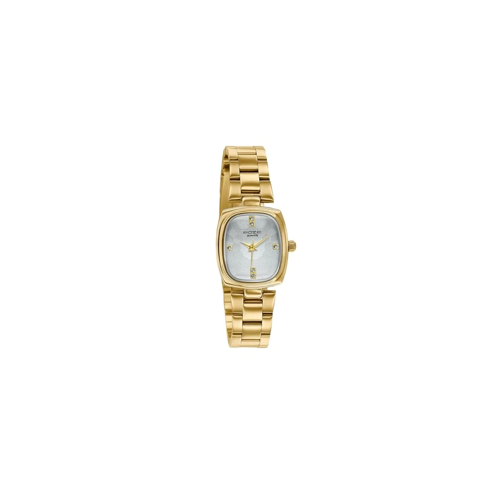 Sonata Poze 9 with Quartz Analog White Dial IPG Strap Watch for Women - SP80181YM01W - Image 3
