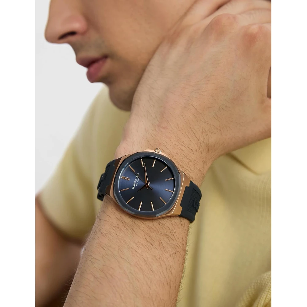 Kenneth Cole Quartz Analog Blue Dial Blue Silicone Strap Watch for Men - KCWGM2233803MN - Image 2
