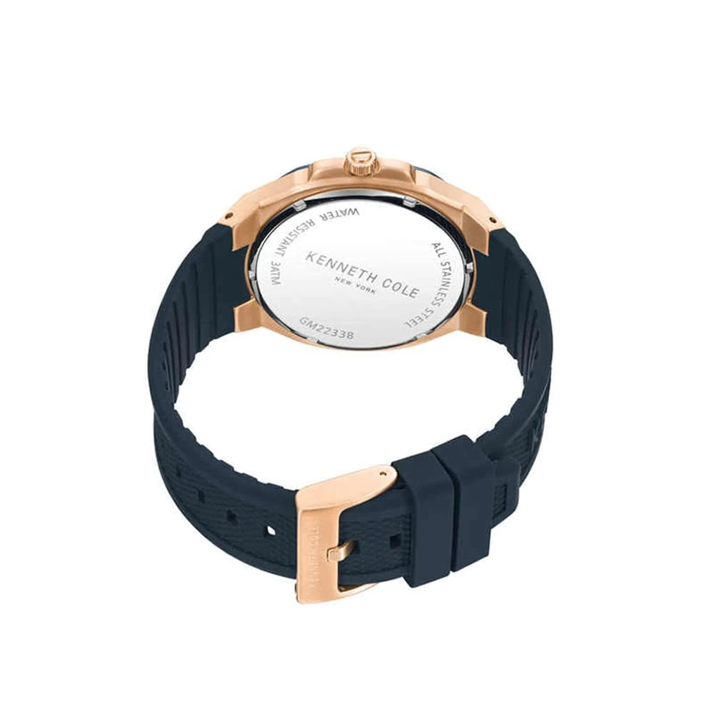 Kenneth Cole Quartz Analog Blue Dial Blue Silicone Strap Watch for Men - KCWGM2233803MN - Image 3